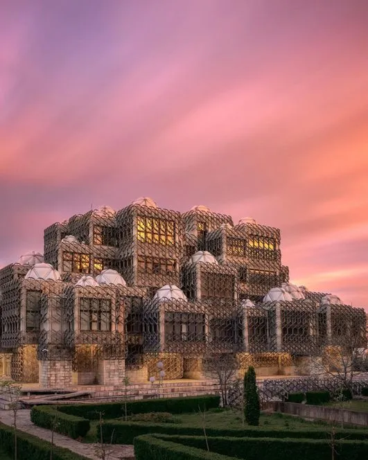 Library at sunset
